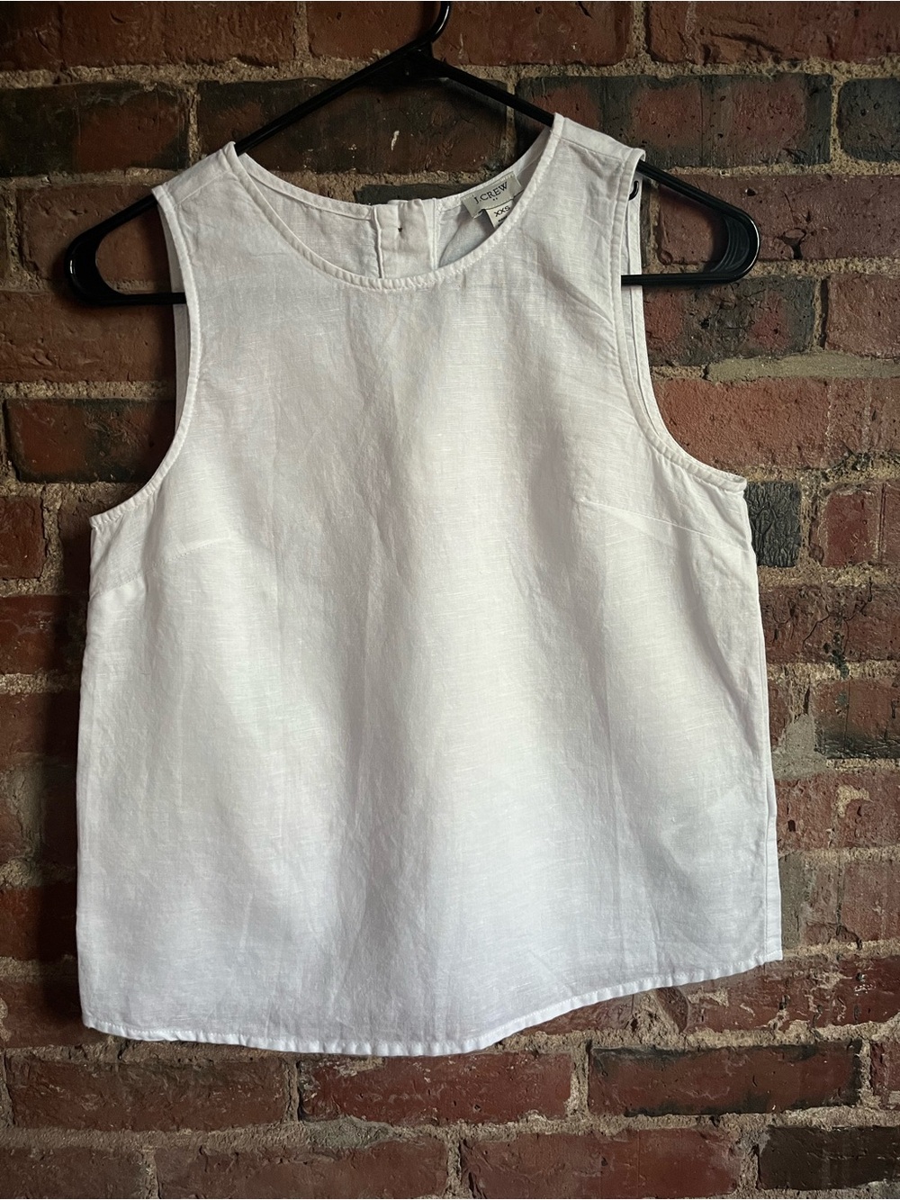 J. Crew White Linen Sleeveless Tank Top